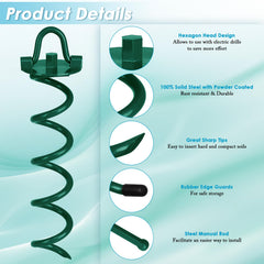 FEED GARDEN ground anchor demonstrating folding ring for tie-downs