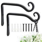 FEED GARDEN Hanging Plant Bracket front view, black finish