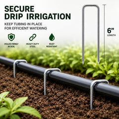 FEED GARDEN landscape staples holding down landscape fabric