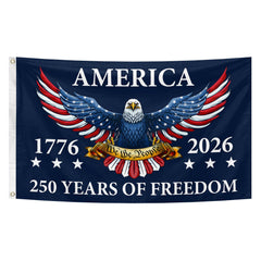 Feeniss 250th Birthday Flag 3x5 ft blue with brass washers