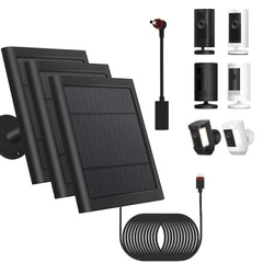 Fehuatenda Solar Panel 3-Pack front view with black finish