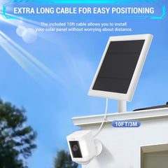 Fehuatenda solar panel with 10ft long cable outdoors