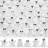 Feivando 48 Pcs Halloween Mini Ghost Figurines, white resin assorted styles