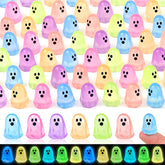 Feivando 84 Pcs Halloween Luminous Mini Ghost Figures assorted colours