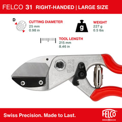 FELCO F31 pruning shears showing micrometric adjustment mechanism