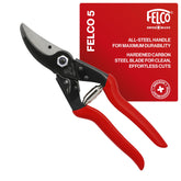 FELCO F5 Pruning Shears side view with carbon steel blades