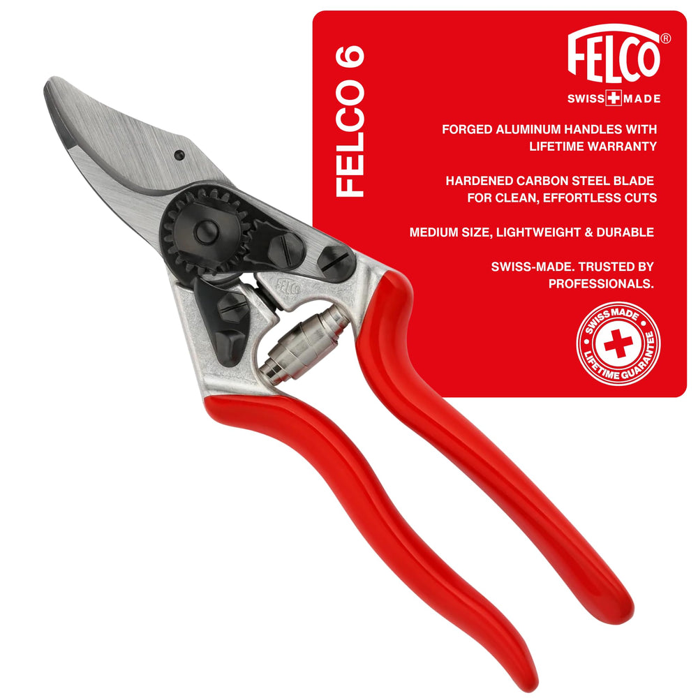 FELCO F6 Pruning Shears front view with forged aluminum handles
