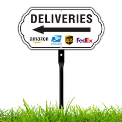 Felexdo Deliveries Sign 12x6 with Arrow Left front view