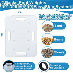 Feoang Pool Ladder Weights side view with straps