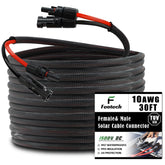 Feotech 30FT Solar Extension Cable with black braided sleeve