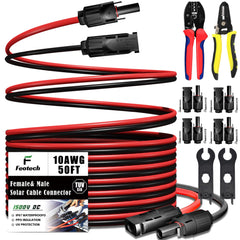 Feotech 50FT Solar Extension Cable 10AWG front view