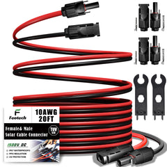 Feotech Twin Wire 20FT Solar Extension Cable front view