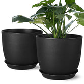 Ferlypote 8 Inch Plant Pot front view, black