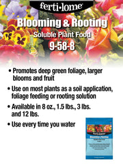 ferti-lome Blooming & Rooting Plant Food 9-58-8 label with application instructions