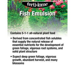 ferti-lome Fish Emulsion Fertilizer 5-1-1 16 oz label close-up