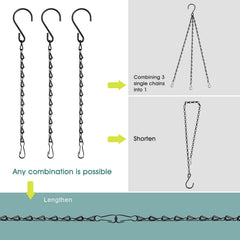 Fetanten 10 Inch black chain with adjustable length
