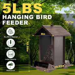 FETUSI Squirrel Proof Bird Feeder, opened for easy filling