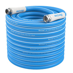 FEVONE 25 ft Kink Free Garden Hose in blue with connectors