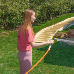FEVONE 3 ft Leader Hose coiling demonstration in garden