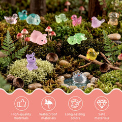 FEXIA 20 different mini resin animals in bright colours