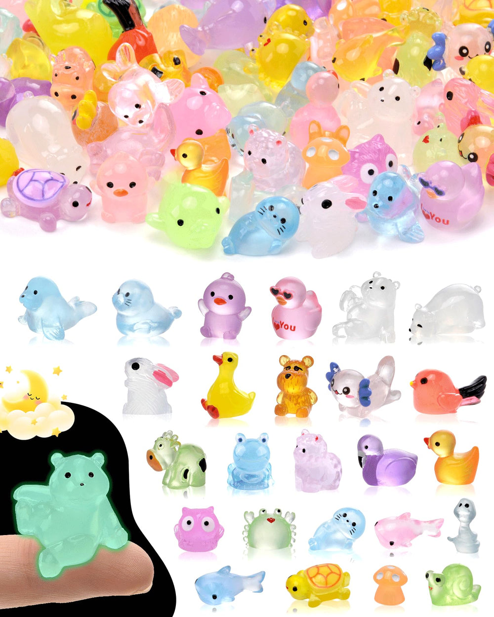 FEXIA Mini Resin Animals set including various tiny animal figurines