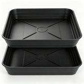 Feyvdzv 12-inch square plant saucer black front view