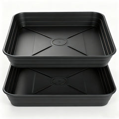 Feyvdzv 12-inch square plant saucer black front view