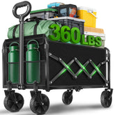 FFQ Collapsible Wagon Cart front view, black