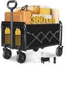 FFQ Collapsible Wagon Cart - front view in black