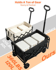 FFQ Foldable Wagon Cart with wheels, side view