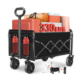 FFQ Folding Wagon Cart front view with 360° wheels