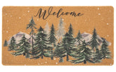 FGSS Christmas Welcome Doormat front view with snowflake pine tree design