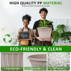 FGstyle 16-inch plant pot with saucer, side view