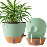Fielda 10 Inch Self-Watering Planter, Green, front view