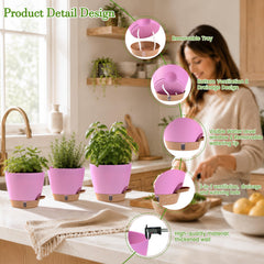 Fielda 7 inch self watering pot with drainage holes