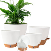 Fielda Self-Watering Pot 10 Inch White front view