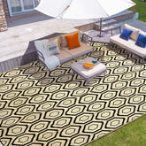 fifame outdoor rug 9x12 off-white and black reversible design
