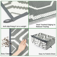 fifame outdoor rug laid flat on patio