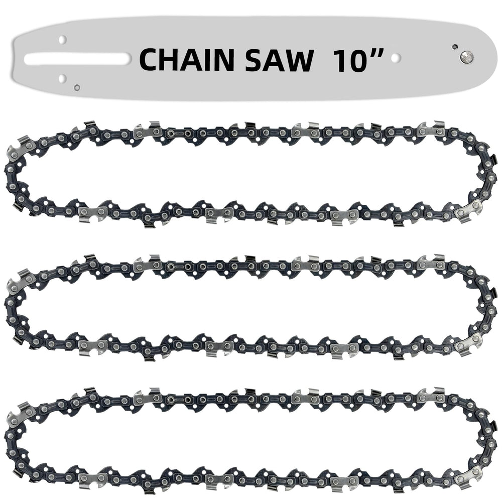Fifchall 10-inch chainsaw chain and guide bar set front view
