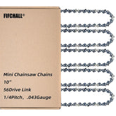 Fifchall 10 inch pole saw chain pack with 5 chains