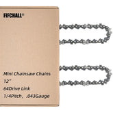 Fifchall 12 inch chainsaw chain front view showing 64 drive links