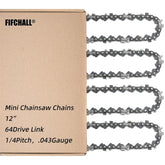 Fifchall 12 Inch Chainsaw Chain pack of 4, detailed view
