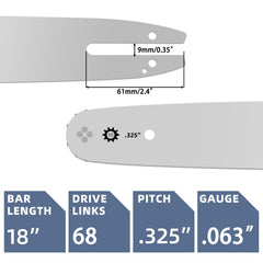 Fifchall 18 Inch Chainsaw Bar with three chains