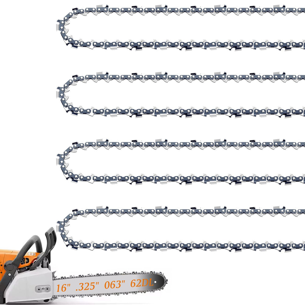 Fifchall 4 Pack 16 Inch Chainsaw Chains front view