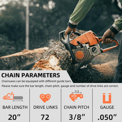 Fifchall chainsaw chain with specifications on packaging