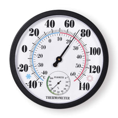 FILL AWAY 10 Inch Indoor Outdoor Thermometer front view with large black numbers