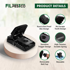 Filpestco Large Rat Trap side view with trigger mechanism