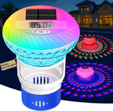 FineBud Chlorine Floater with thermometer and solar lights, front view