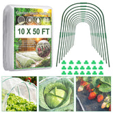 Fippy Garden Netting Kit 10 x 50FT with garden hoops and clips