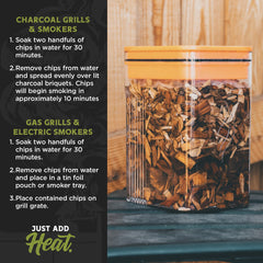 Fire & Flavor Apple Wood Chips on charcoal grill